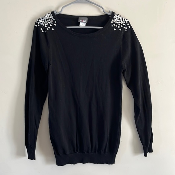Black Sweater w/silver sequins - Picture 1 of 2